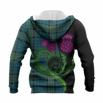 Kirkpatrick Tartan Knitted Hoodie Traditional Scottish Thistle