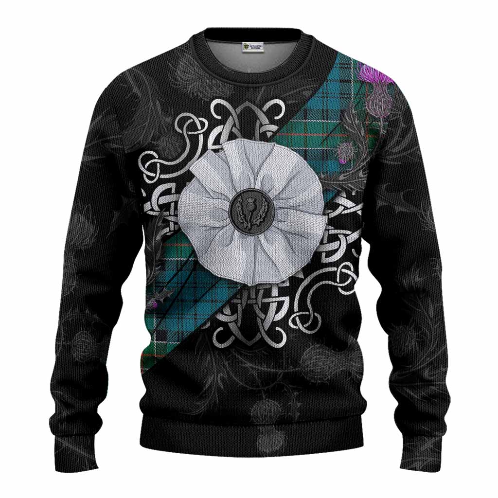 Kirkpatrick Tartan Knitted Sweater Jacobite White Rose Unisex - Tartan Vibes Clothing