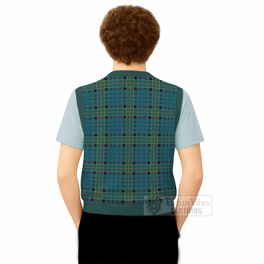 Kirkpatrick Tartan Knitted V-Neck Vest with Family Crest - Tartan Vibes Clothing