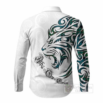 Kirkpatrick Tartan Lion Roar Long Sleeve Button Shirts Alba Gu Brath with Celtic Motifs