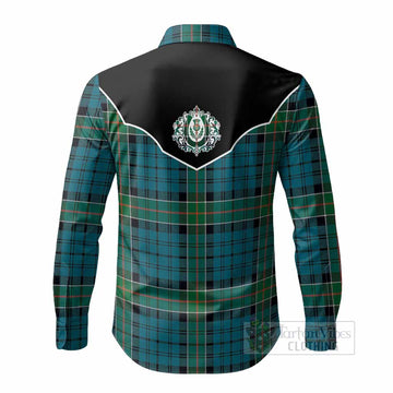 Kirkpatrick Tartan Long Sleeve Button Shirts Horseshoe Ornament - Tartan Vibes Clothing
