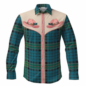 Kirkpatrick Tartan Long Sleeve Button Shirts Wee Coo Cowgirl Cute Style Men's Shirt S - Tartan Vibes Clothing