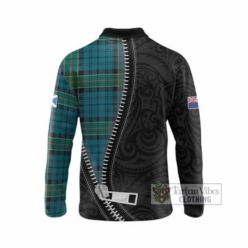 Kirkpatrick Tartan Long Sleeve Polo Shirt New Zealand Pattern Unique Zipper Stylized