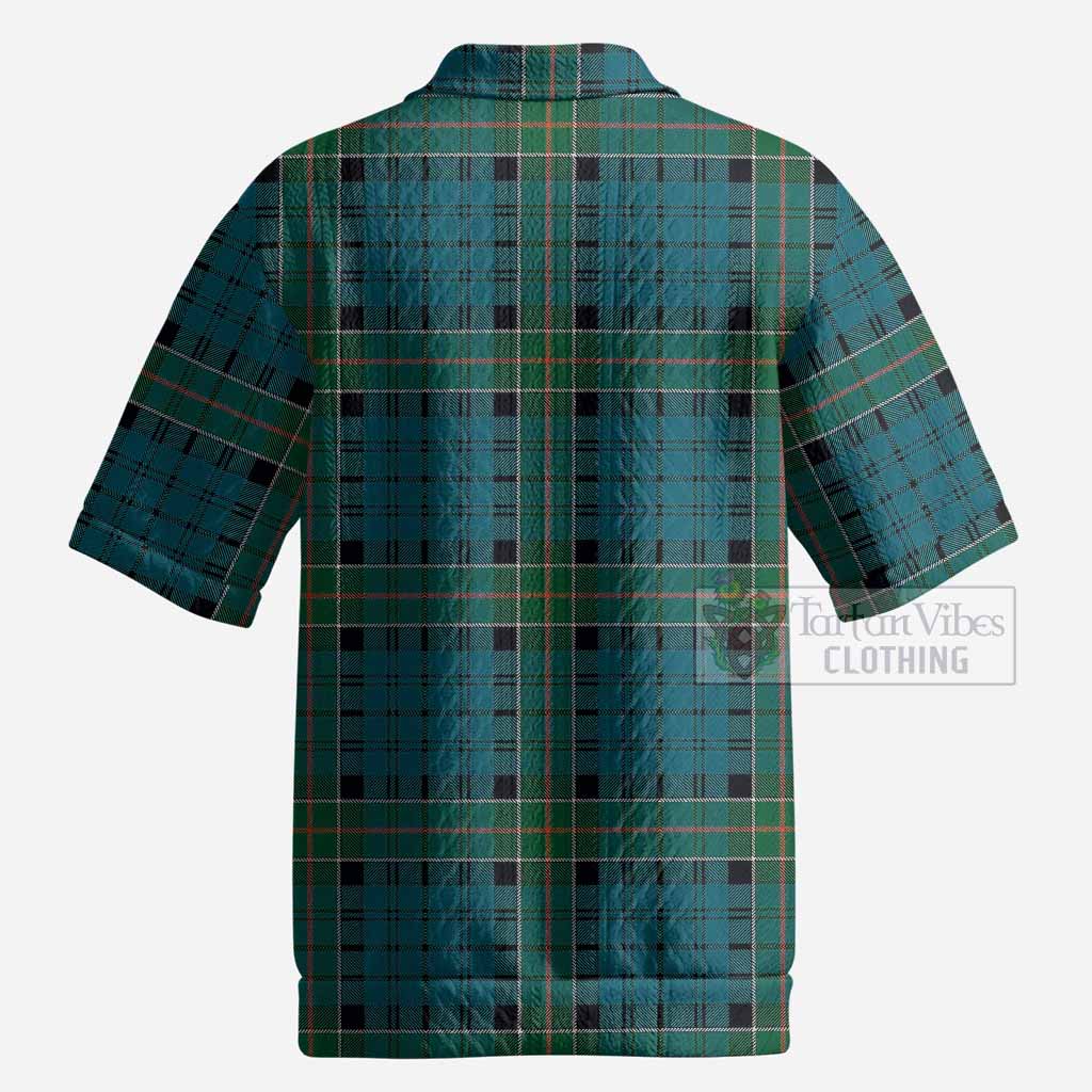 Kirkpatrick Tartan Men’s Polo Sweater Top with Family Crest