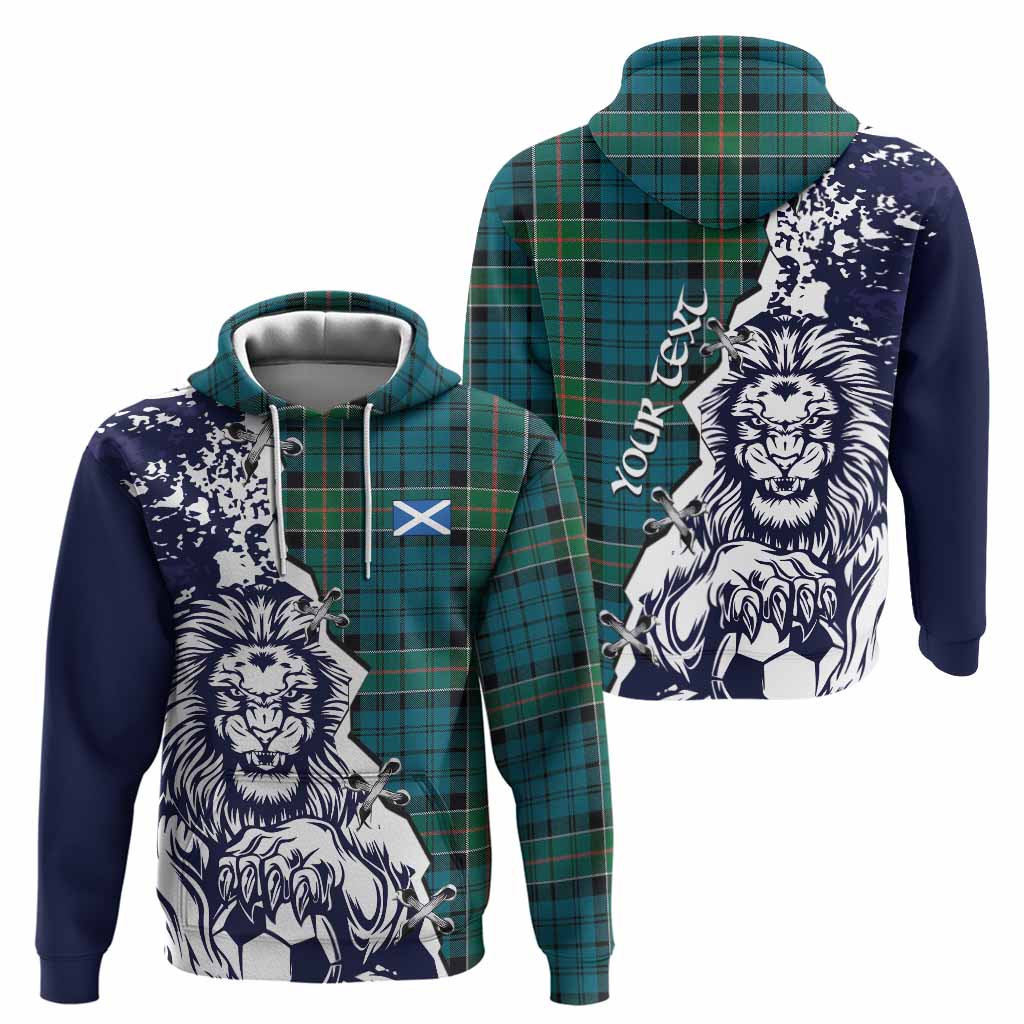 Kirkpatrick Tartan Scottish Hoodie Angry Lion With Soccer Ball Style