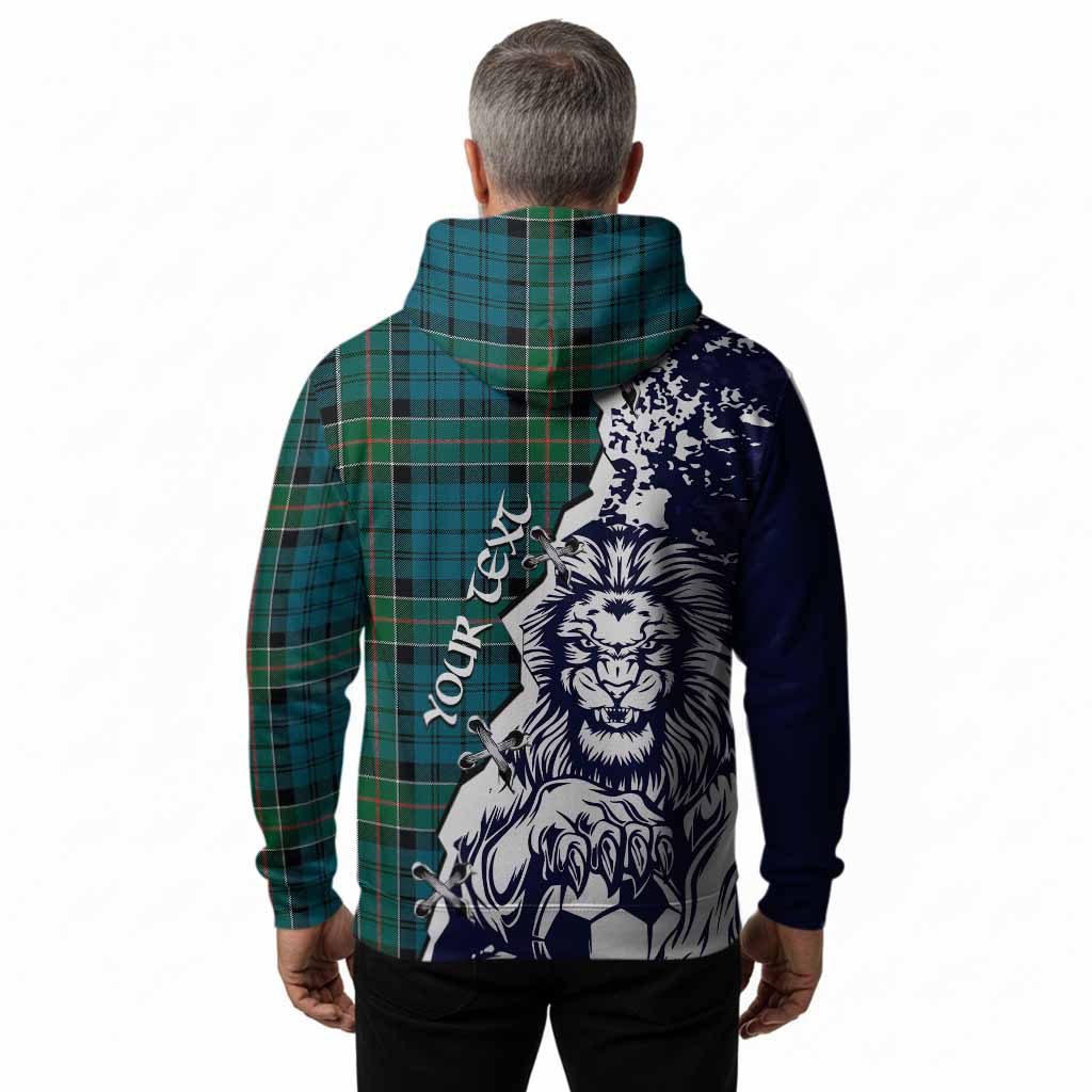 Kirkpatrick Tartan Scottish Hoodie Angry Lion With Soccer Ball Style