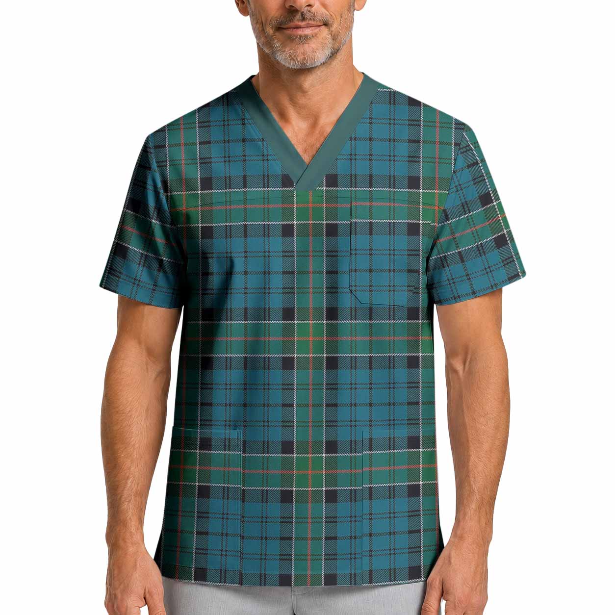 Kirkpatrick Tartan Scrub Top XL - Tartan Vibes Clothing