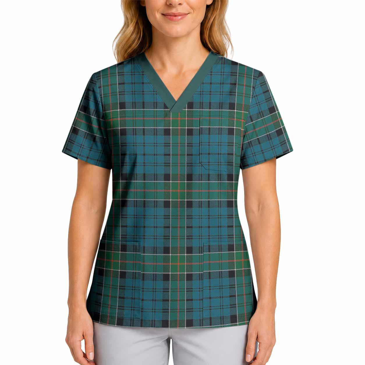 Kirkpatrick Tartan Scrub Top 4XL - Tartan Vibes Clothing