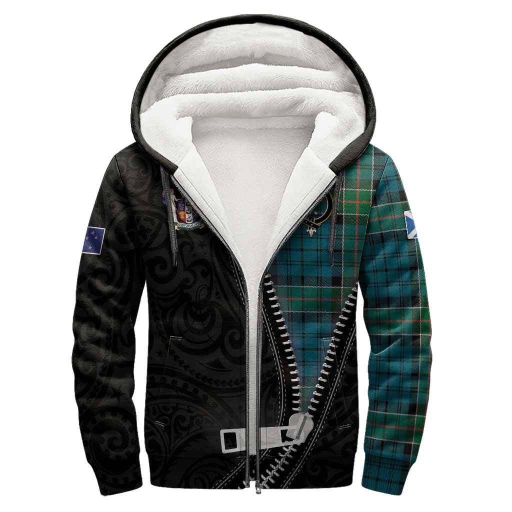 Kirkpatrick Tartan Sherpa Hoodie New Zealand Pattern Unique Zipper Stylized