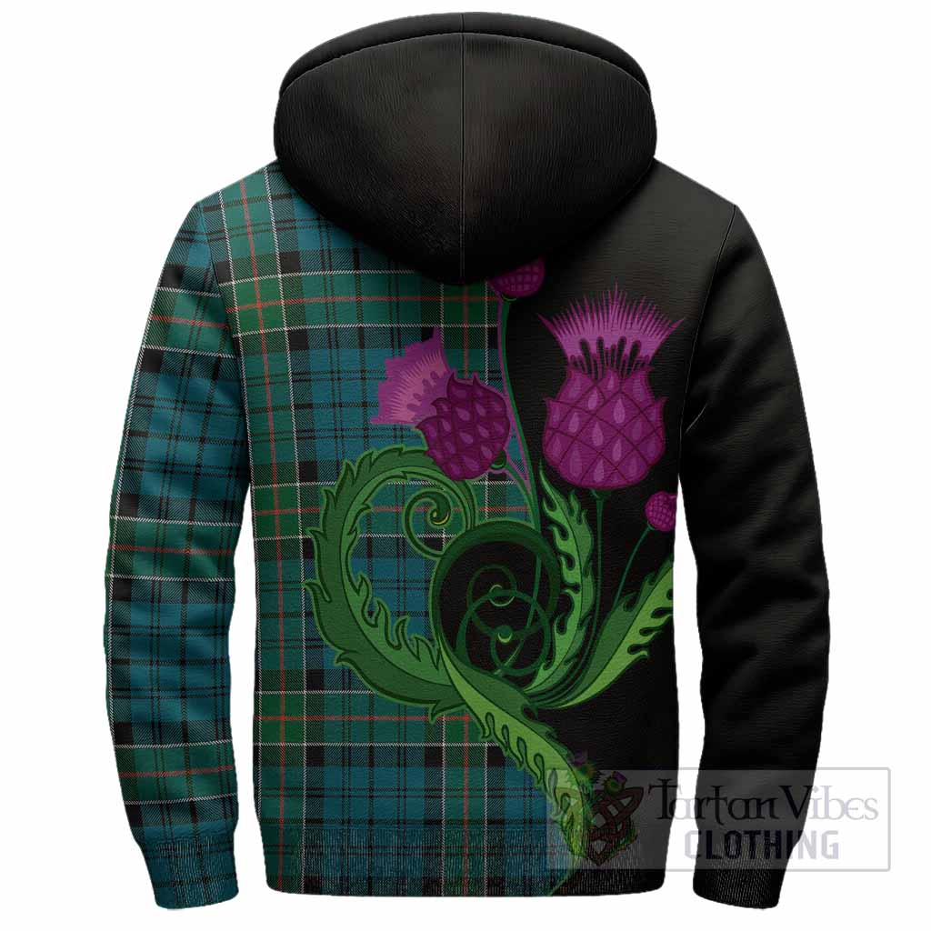 Kirkpatrick Tartan Sherpa Hoodie Traditional Scottish Thistle