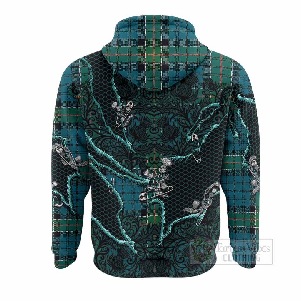 Kirkpatrick Tartan Thistle Dark Gothic Hoodie - Tartan Vibes Clothing