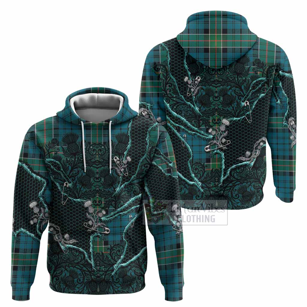 Kirkpatrick Tartan Thistle Dark Gothic Hoodie - Tartan Vibes Clothing