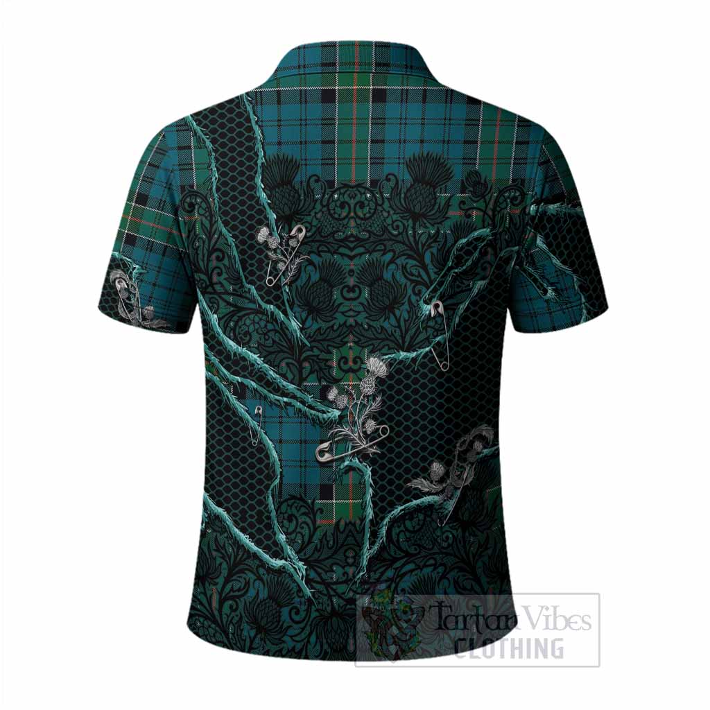 Kirkpatrick Tartan Thistle Dark Gothic Polo Shirt - Tartan Vibes Clothing
