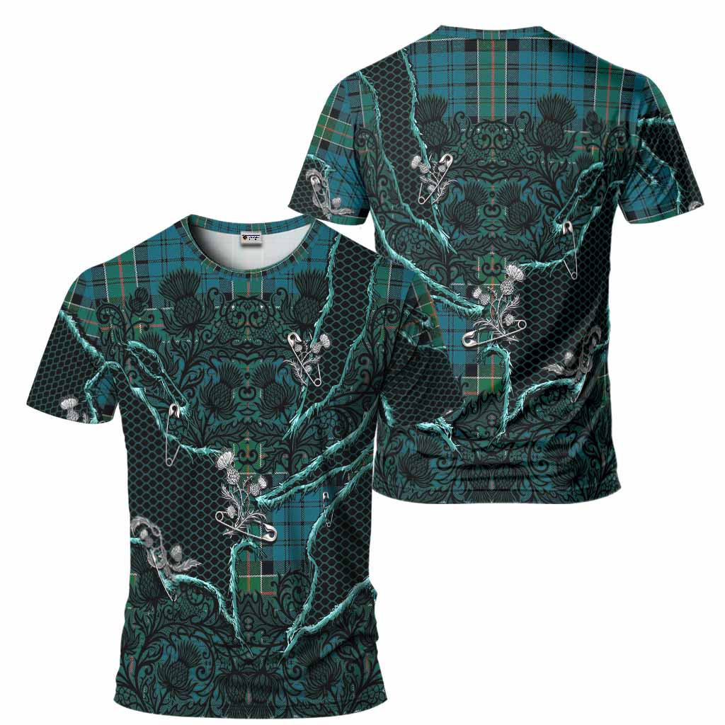 Kirkpatrick Tartan Thistle Dark Gothic T-Shirt - Tartan Vibes Clothing
