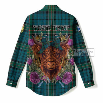 Kirkpatrick Tartan Women Casual Shirt Scottish Thistle Heilan Coo