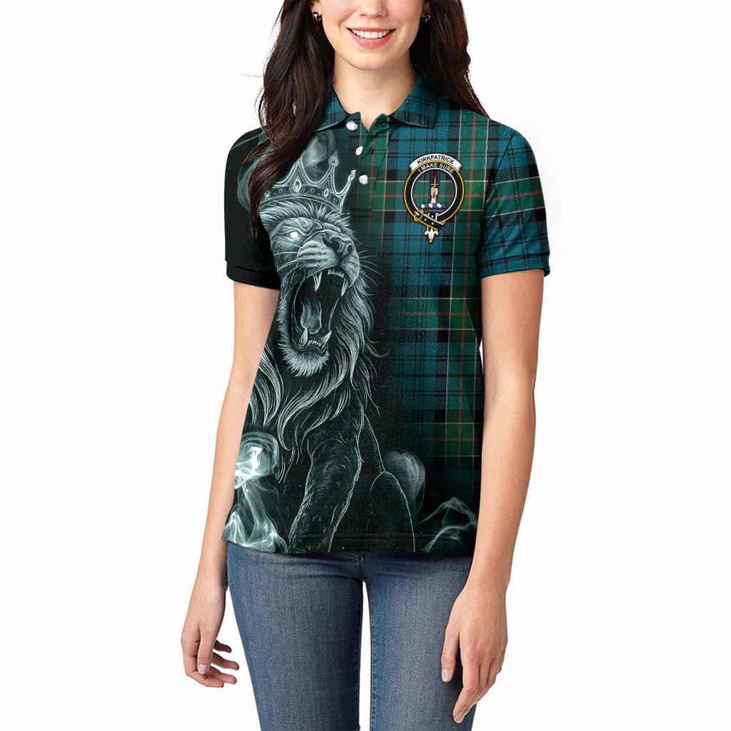 Kirkpatrick Tartan Women Polo Shirt Roaring Lion Heritage
