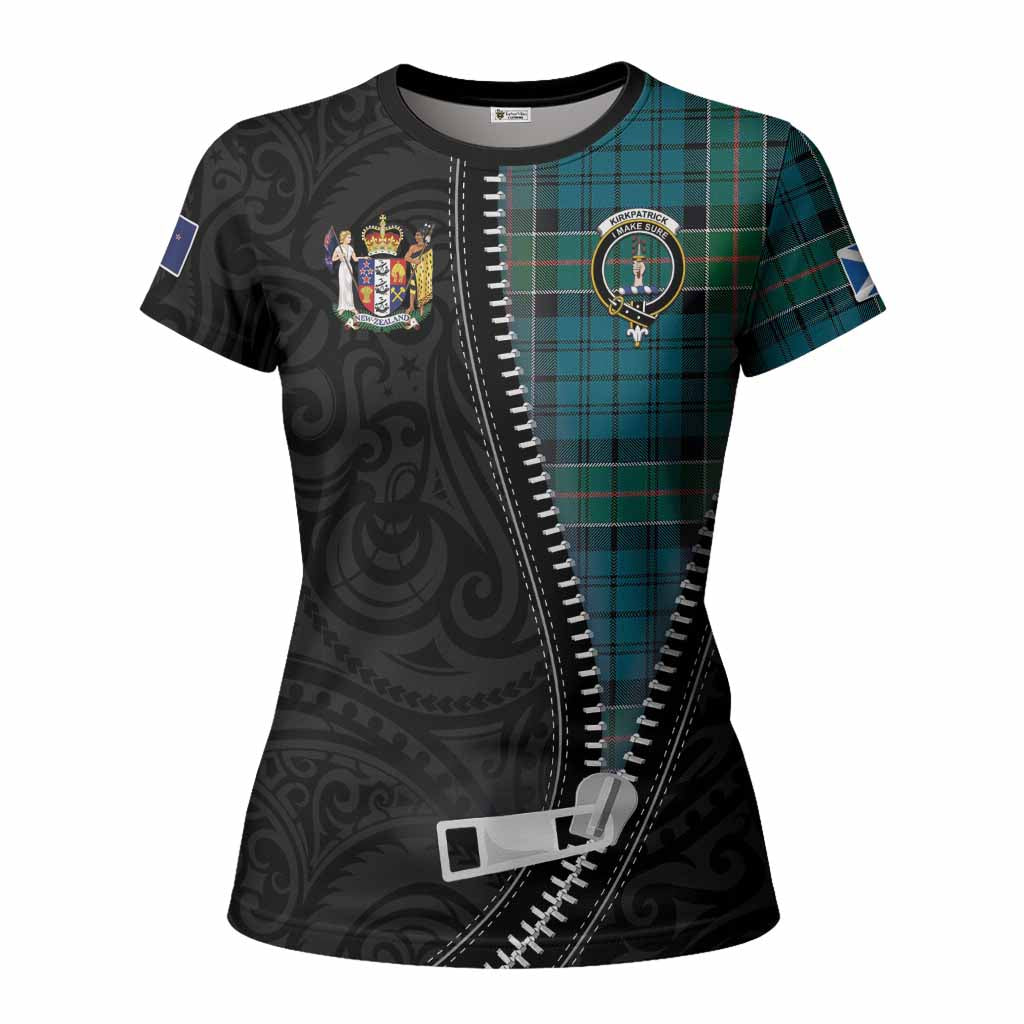 Kirkpatrick Tartan Women T shirt New Zealand Pattern Unique Zipper Stylized