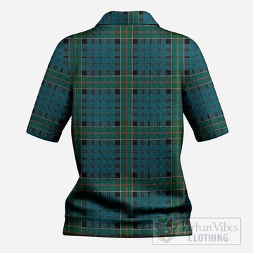 Kirkpatrick Tartan Women’s Polo Sweater Top with Family Crest