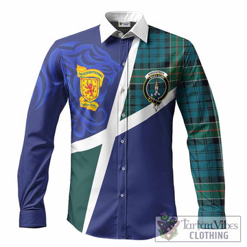 Kirkpatrick The Scottish Football Crest Long Sleeve Button Shirts Lion-Tartan Army