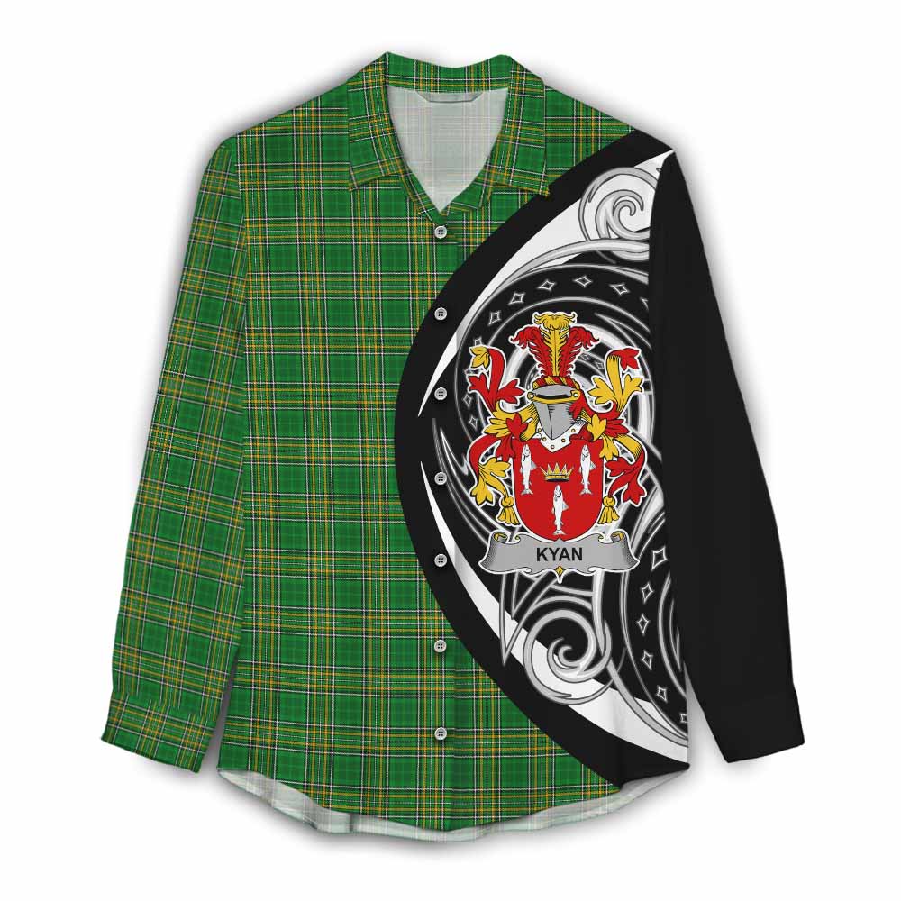Kyan Irish Clan Women's Casual Shirt Celtic Circle Style Female - Tartan Vibes Clothing