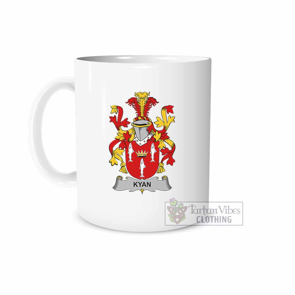 Kyan Irish Clan Coat of Arms Ceramic Mug White - 2D-tartanvibesclothing
