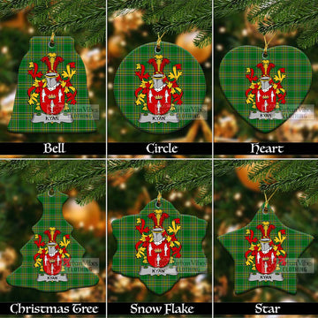 Kyan Irish Clan Tartan Christmas Ceramic Ornament with Coat of Arms Ceramic - Tartan Vibes Clothing