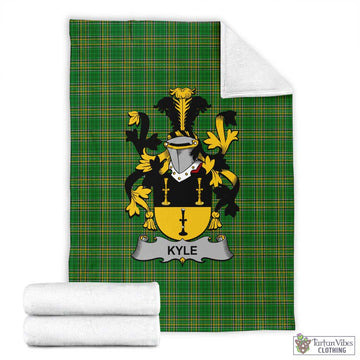 Tartan Vibes Clothing Kyle Irish Clan Tartan Blanket with Coat of Arms