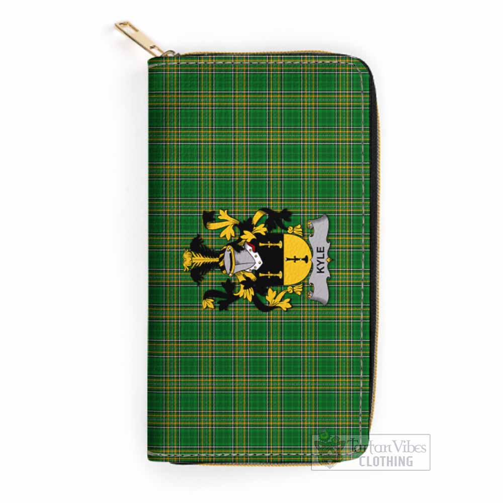 Kyle Irish Clan Tartan Women's Leather Wallet with Coat of Arms One Size 19.7*10.5*3.5 cm - Tartan Vibes Clothing