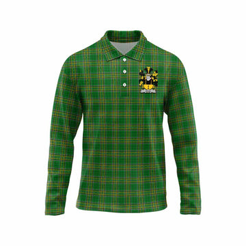 Kyle Irish Clan Tartan Long Sleeve Polo Shirt with Coat of Arms Unisex - Tartan Vibes Clothing