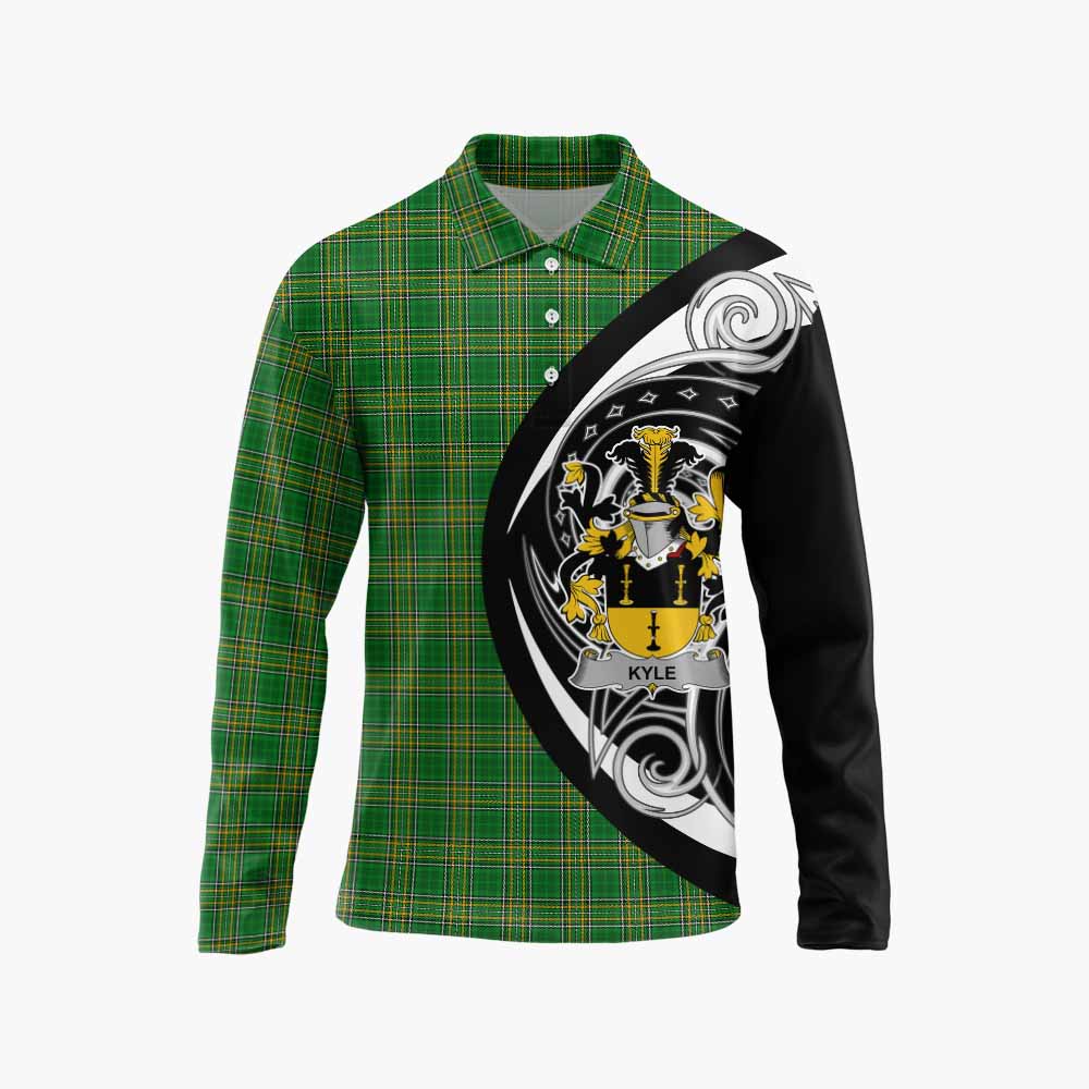 Kyle Irish Clan Long Sleeve Polo Shirt Celtic Circle Style Unisex - Tartan Vibes Clothing