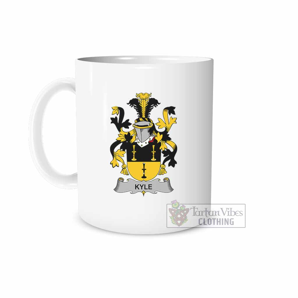 Kyle Irish Clan Coat of Arms Ceramic Mug White - 2D-tartanvibesclothing