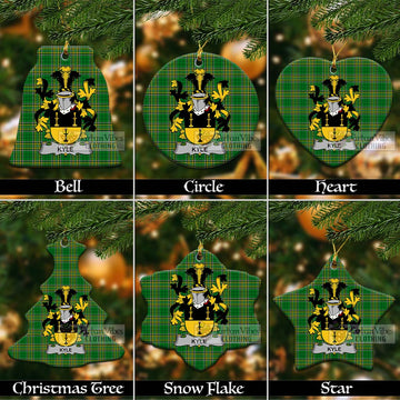 Kyle Irish Clan Tartan Christmas Ceramic Ornament with Coat of Arms Ceramic - Tartan Vibes Clothing