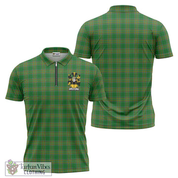 Kyle Ireland Clan Tartan Zipper Polo Shirt with Coat of Arms