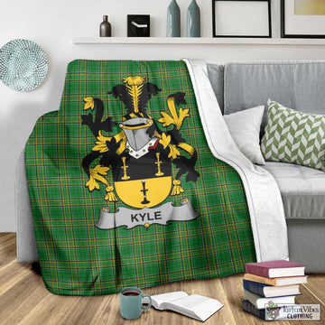 Tartan Vibes Clothing Kyle Irish Clan Tartan Blanket with Coat of Arms