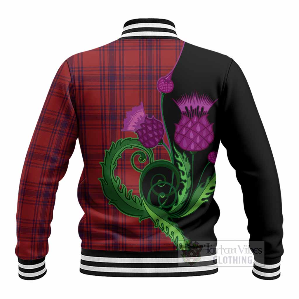 Kyle Tartan Baseball Jacket Traditional Scottish Thistle
