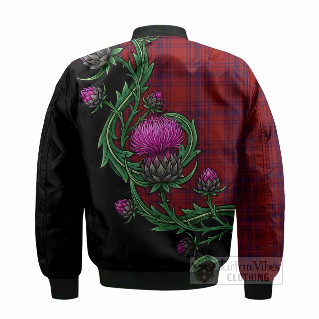 Kyle Tartan Bomber Jacket Resilient Scottish Thistle - Tartan Vibes Clothing