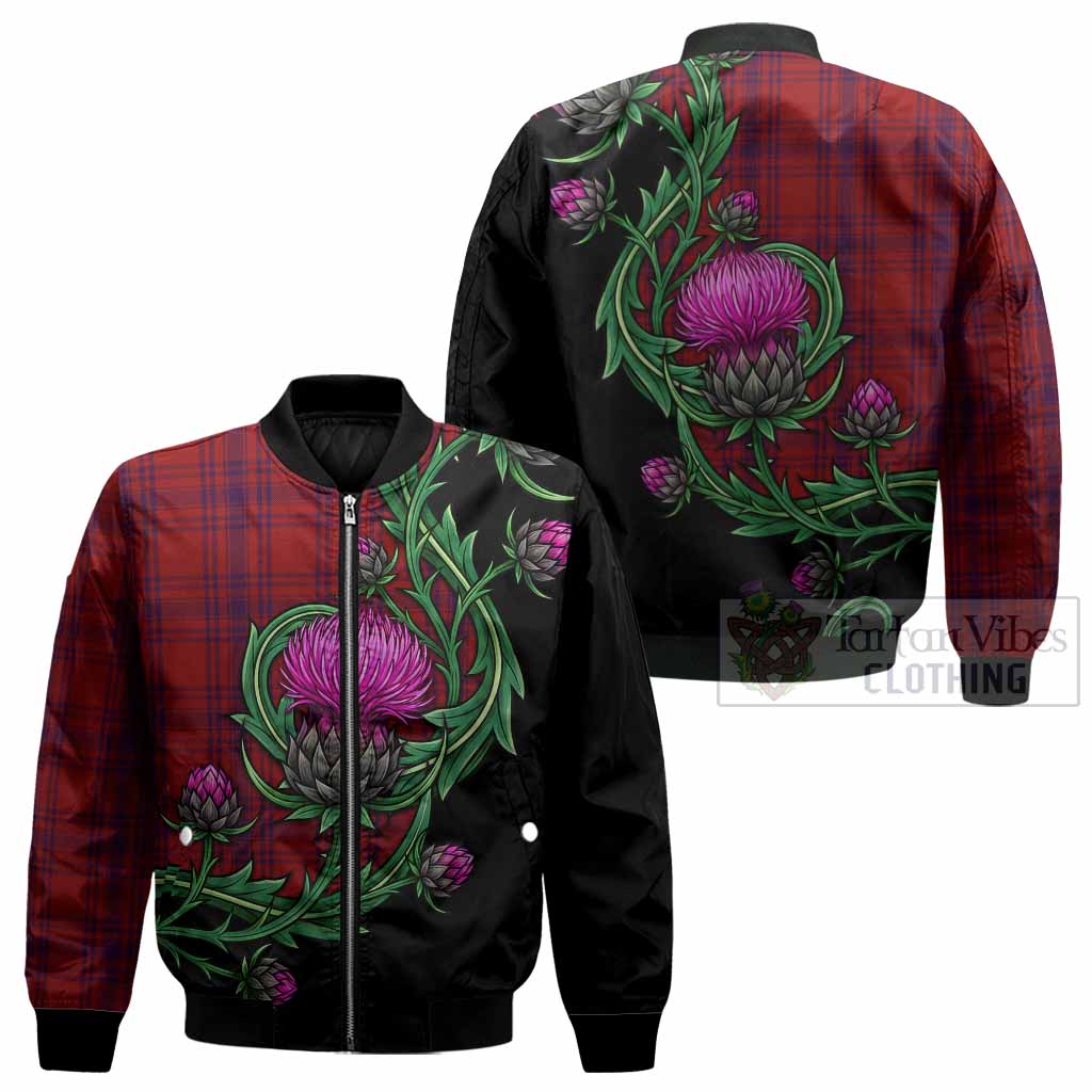 Kyle Tartan Bomber Jacket Resilient Scottish Thistle - Tartan Vibes Clothing