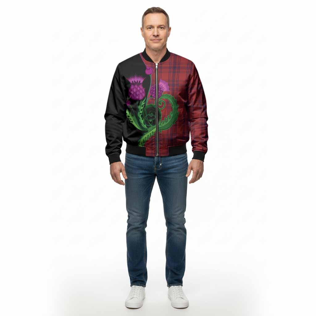 Kyle Tartan Bomber Jacket Traditional Scottish Thistle