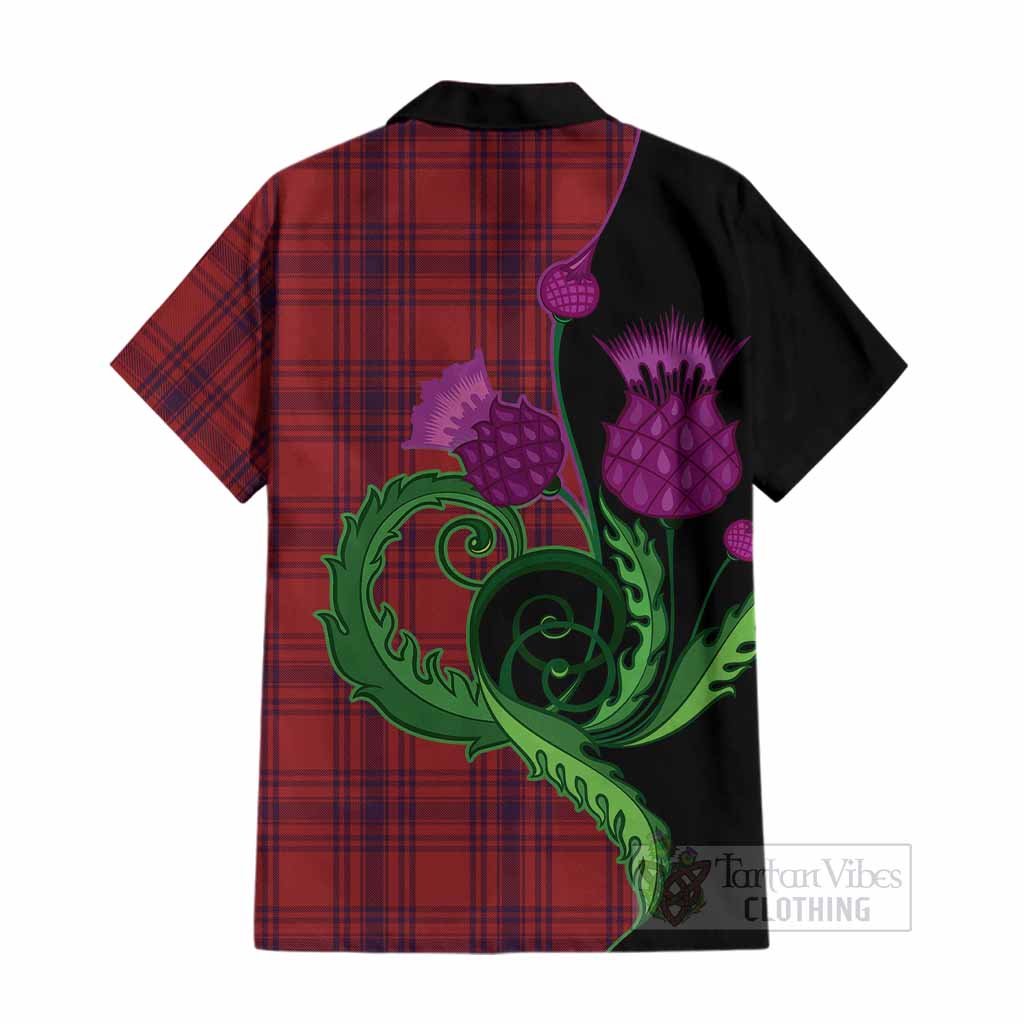 Kyle Tartan Cotton Hawaiian Shirt Traditional Scottish Thistle