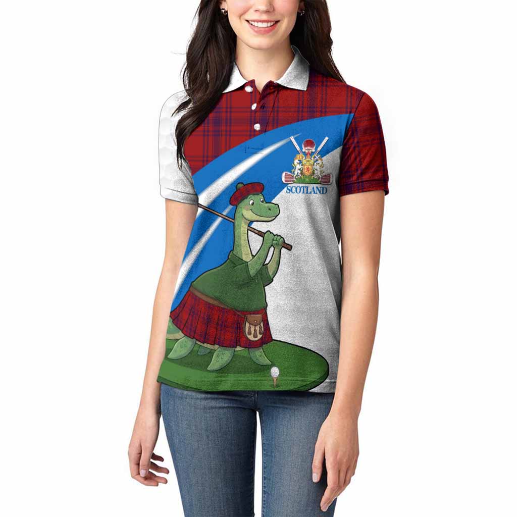 Kyle Tartan Crest Golf Nessie Women Polo Shirt Loch Ness Monster Sporty Style