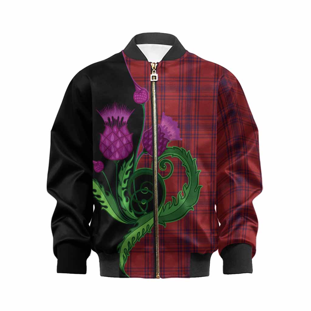 Kyle Tartan Kid Bomber Jacket Traditional Scottish Thistle