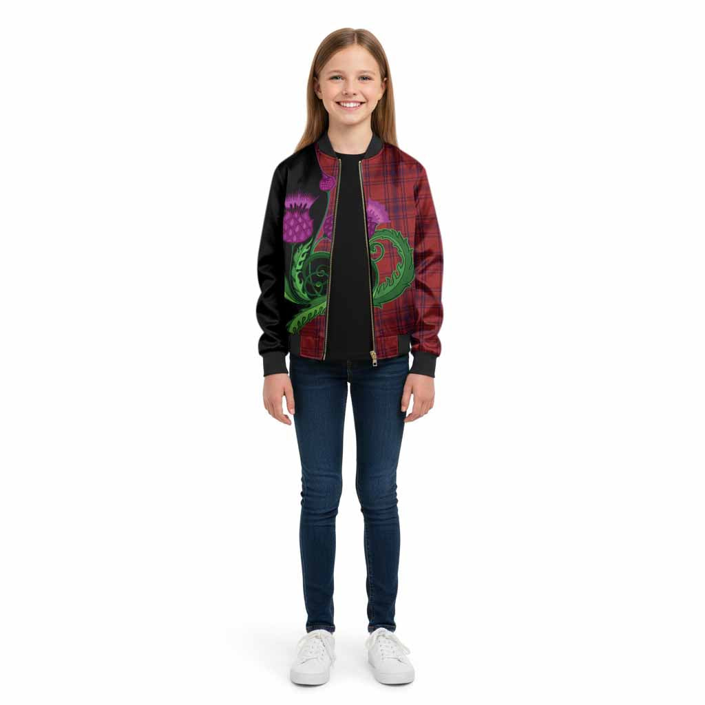 Kyle Tartan Kid Bomber Jacket Traditional Scottish Thistle