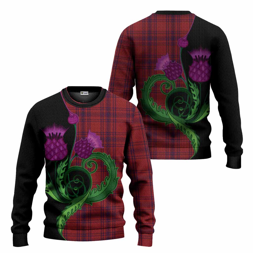 Kyle Tartan Knitted Sweater Traditional Scottish Thistle