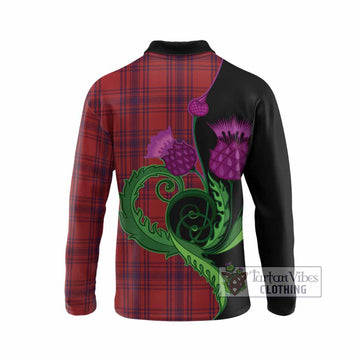 Kyle Tartan Long Sleeve Polo Shirt Traditional Scottish Thistle