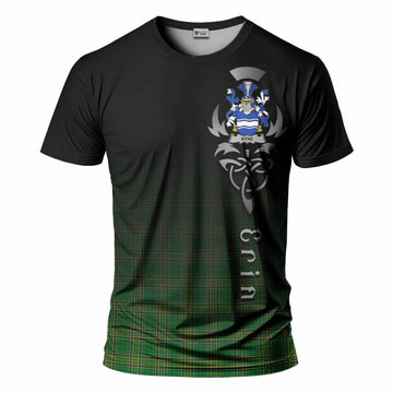 Tartan Vibes Clothing Kyne Irish Clan T-Shirt with Coat of Arms Erin Go Bragh Celtic Inspired