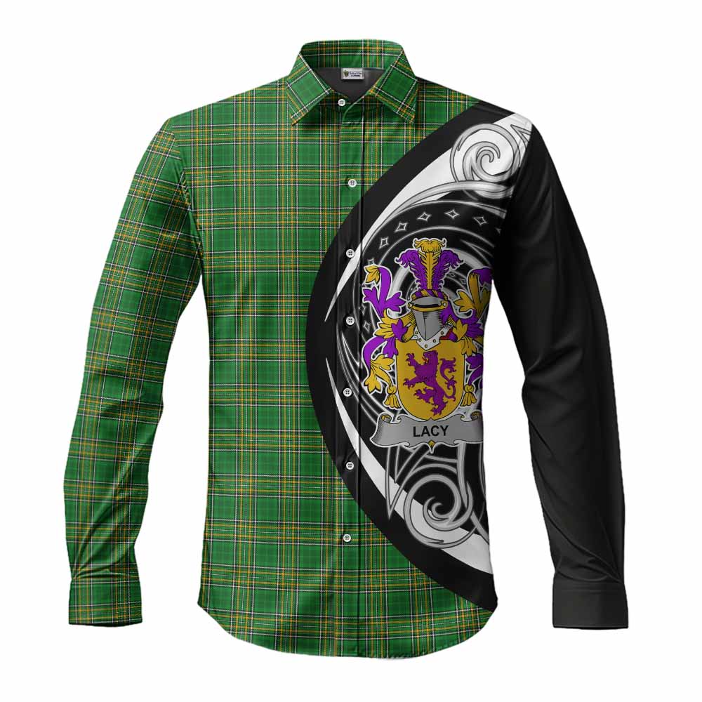 Lacy Irish Clan Long Sleeve Button Shirt Celtic Circle Style Men's Shirt S - Tartan Vibes Clothing