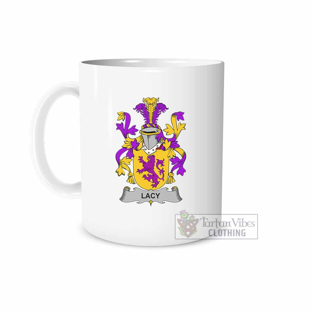 Lacy Irish Clan Coat of Arms Ceramic Mug White - 2D-tartanvibesclothing