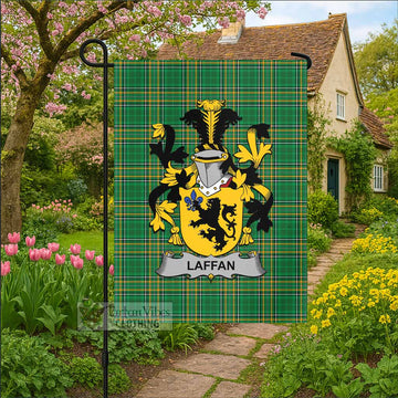 Laffan Irish Clan Tartan Garden Flag with Coat of Arms