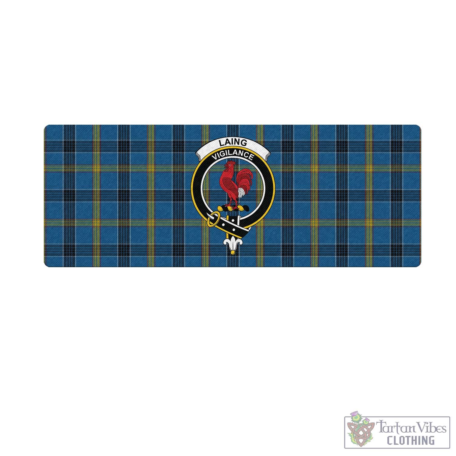 Tartan Vibes Clothing Laing Tartan Mouse Pad with Family Crest
