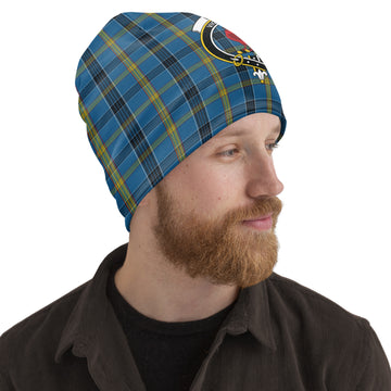 Laing Tartan Beanies Hat with Family Crest
